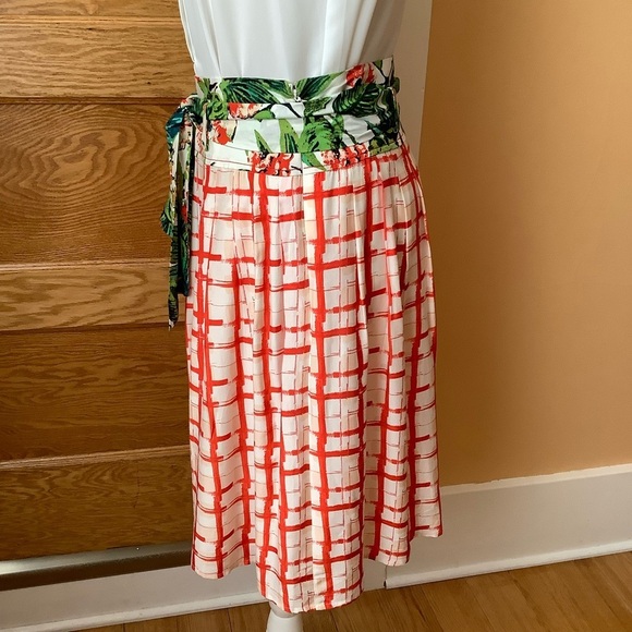MAEVE Red & Green County Fair Pleated Skirt Size 8 - Picture 4 of 16